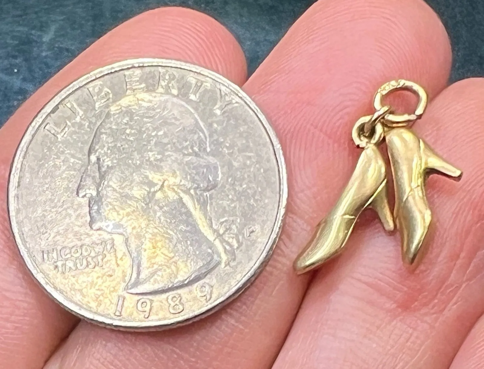 14k Yellow Rose Gold BARBIE Shoes High Heels Pendant *Video*