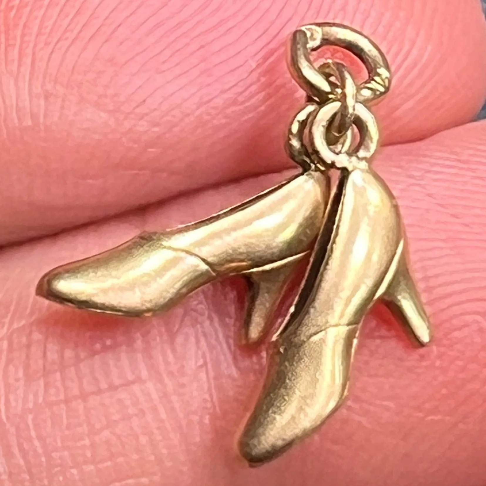 14k Yellow Rose Gold BARBIE Shoes High Heels Pendant *Video*