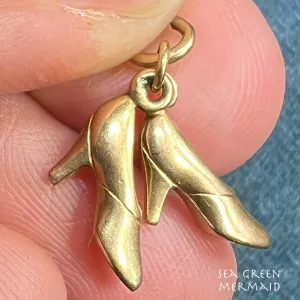 14k Yellow Rose Gold BARBIE Shoes High Heels Pendant *Video*