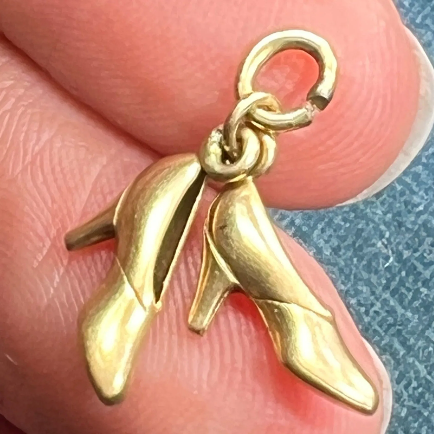 14k Yellow Rose Gold BARBIE Shoes High Heels Pendant *Video*