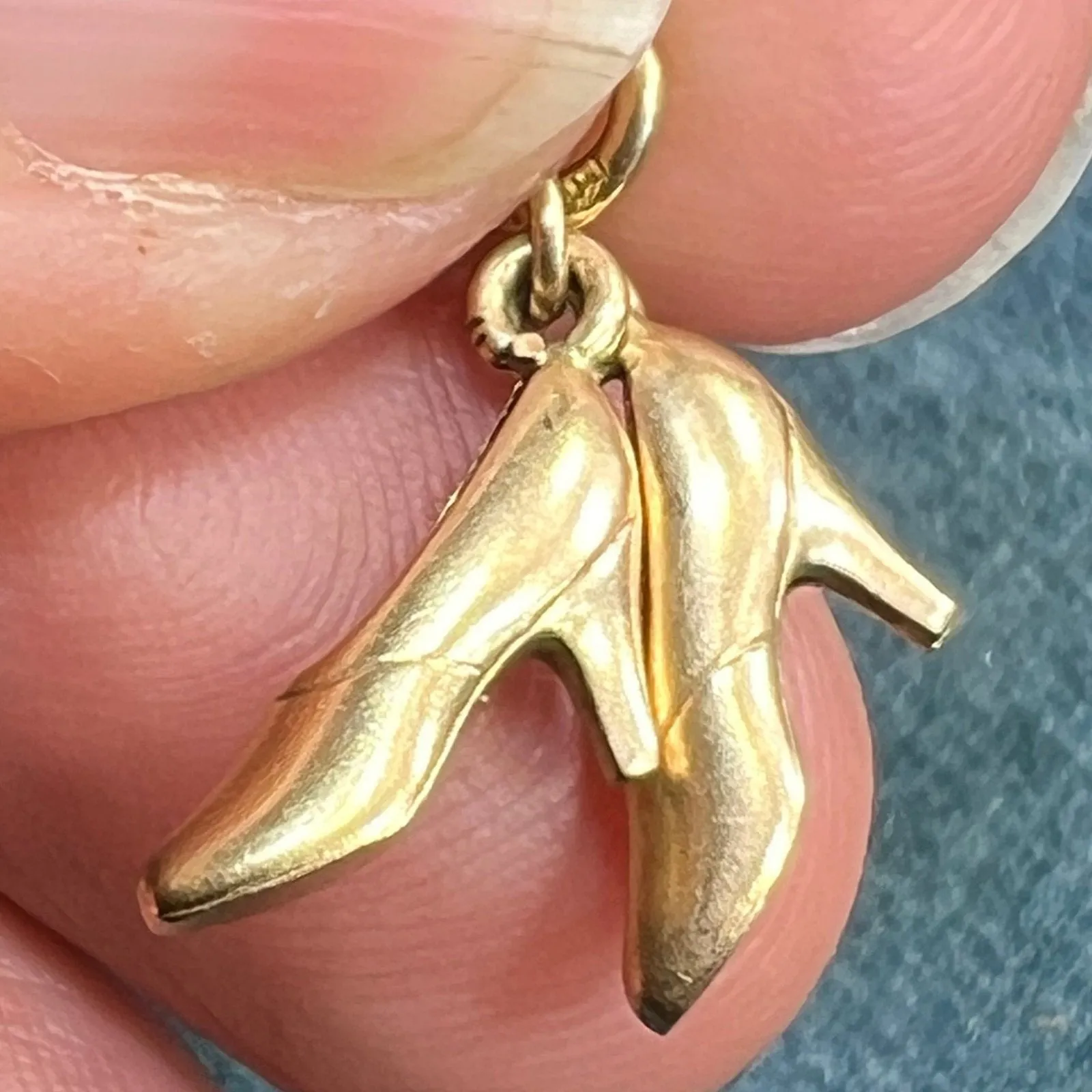14k Yellow Rose Gold BARBIE Shoes High Heels Pendant *Video*