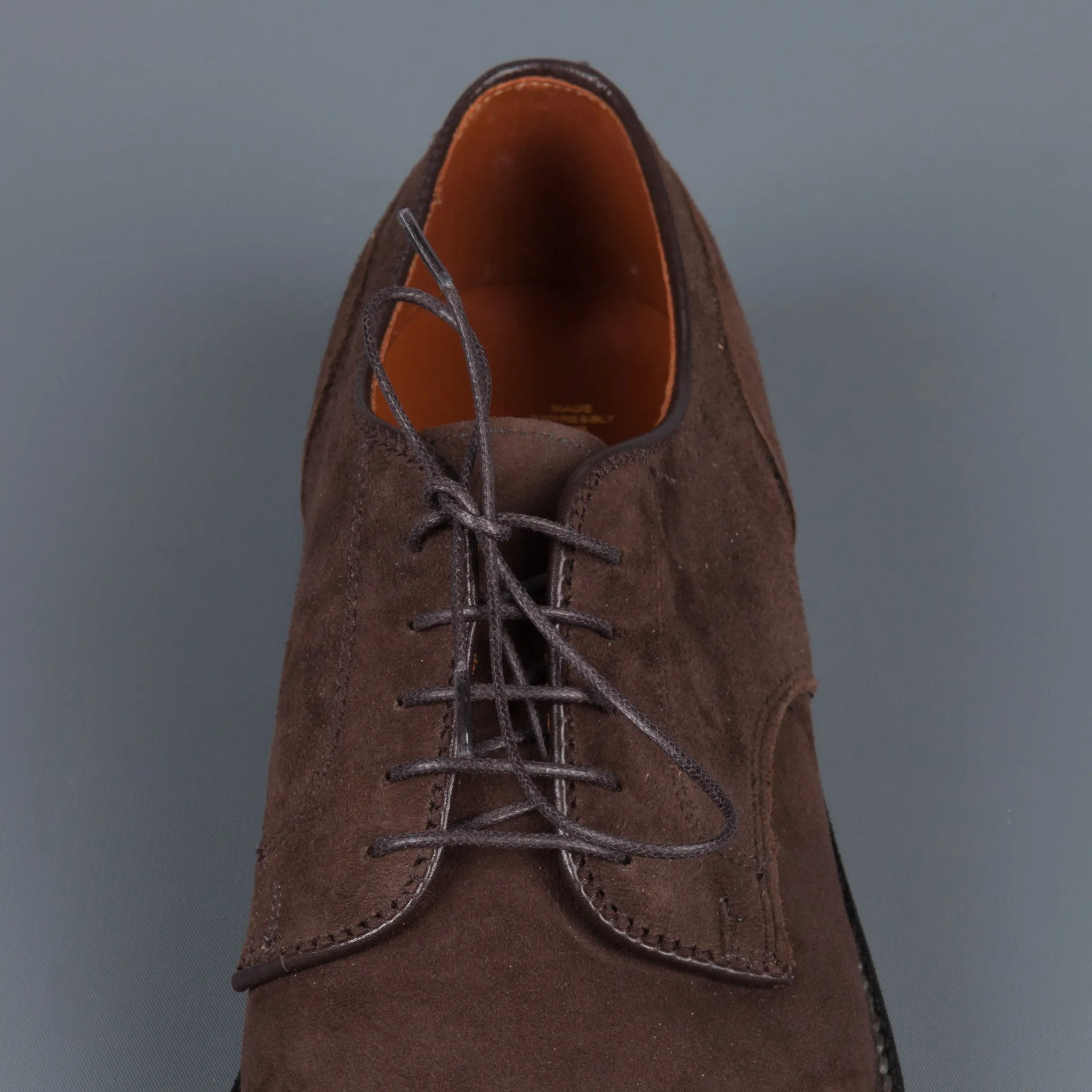 Alden x Frans Boone captoe on flex sole in mocha kid suede