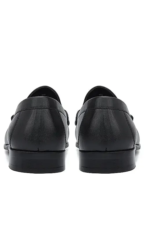 Black Loafers With Metal Buckle