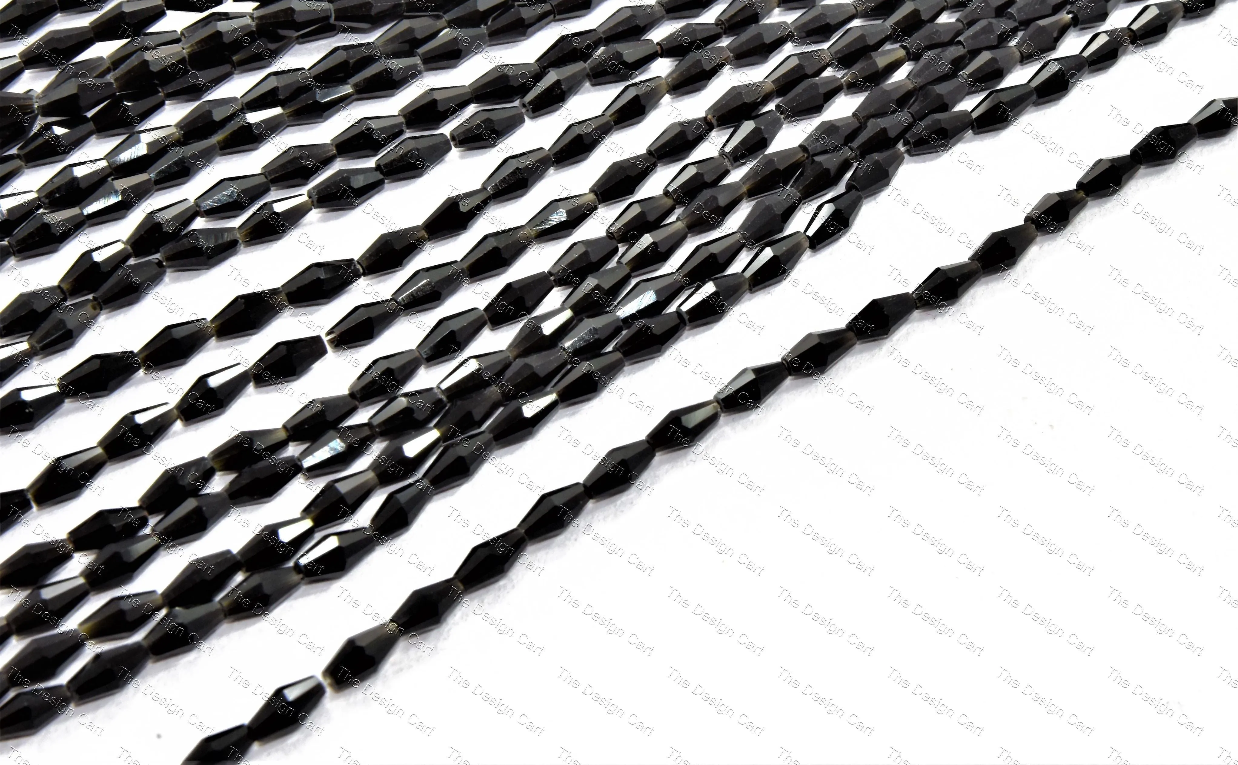 Black Transparent Drum Crystal Beads