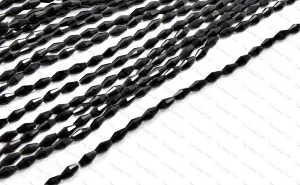 Black Transparent Drum Crystal Beads
