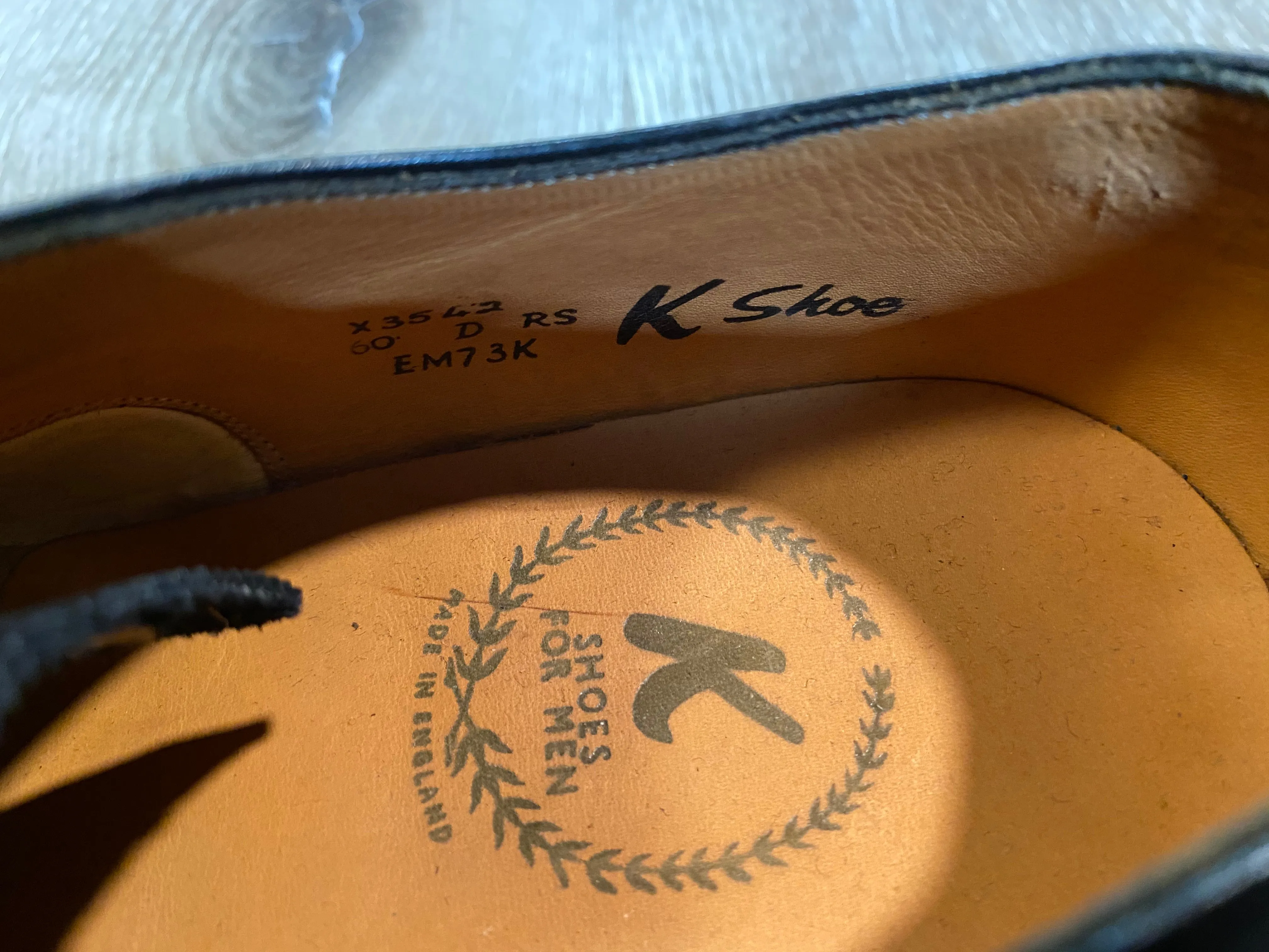 Cap Toe K Shoes Oxford Shoes 6M 38/39 (England), SOLD