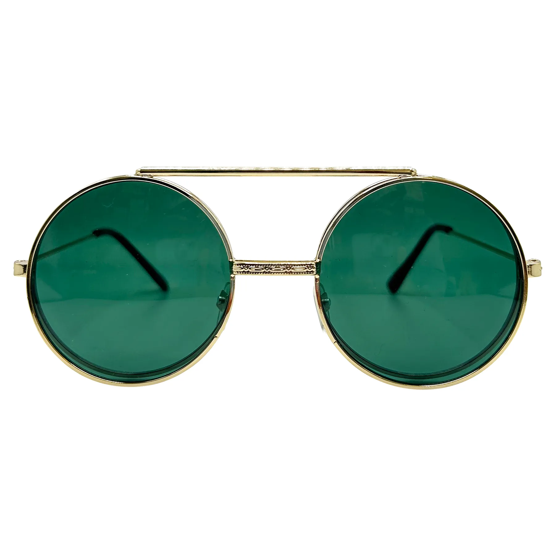 FLIP-CO Gold/Green Flip-Up Sunglasses