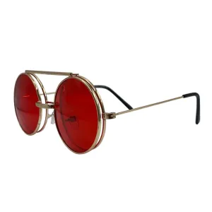 FLIP-CO Gold/Red Flip-Up Sunglasses