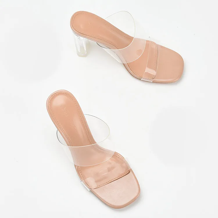 Flip Flops With High Transparent Heels
