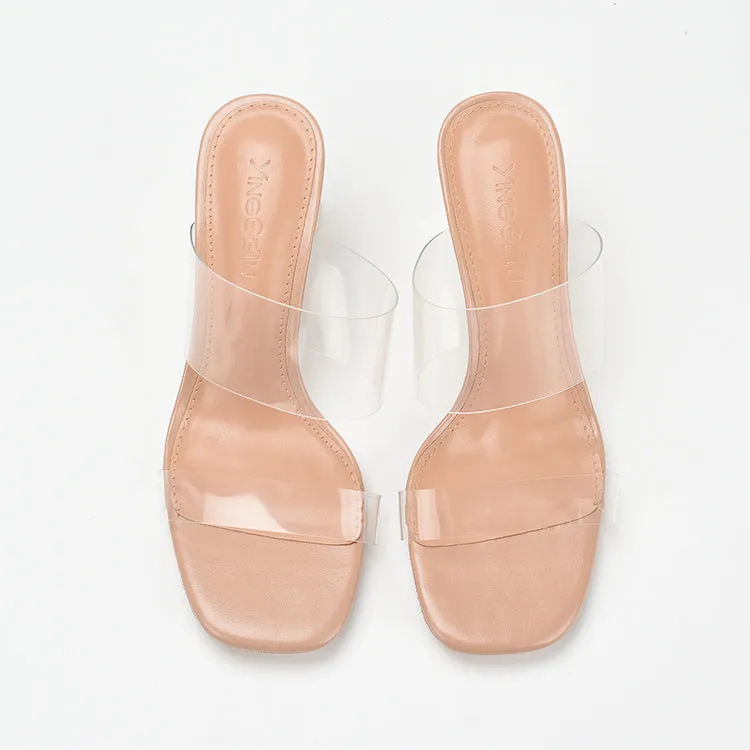 Flip Flops With High Transparent Heels