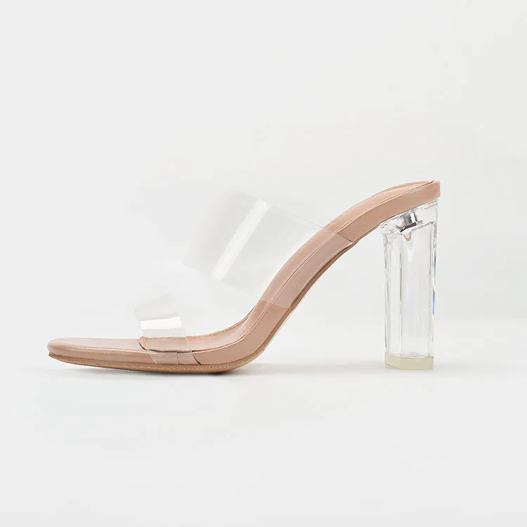 Flip Flops With High Transparent Heels