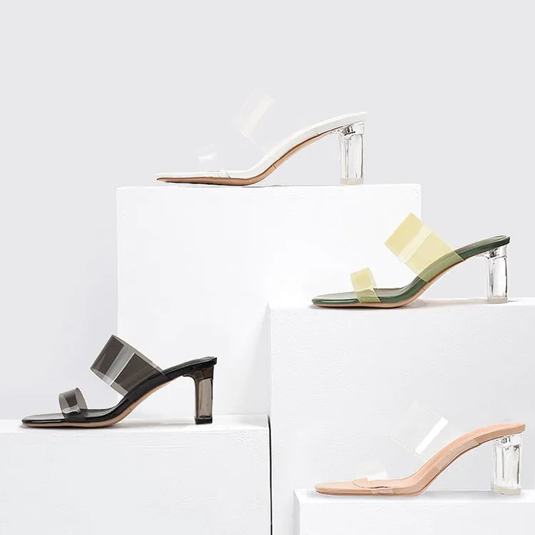 Flip Flops With High Transparent Heels