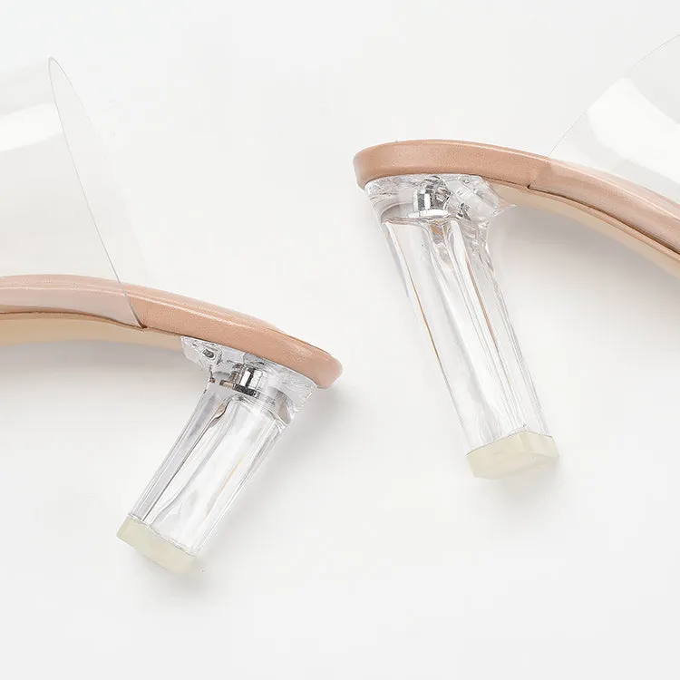 Flip Flops With High Transparent Heels