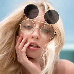 FLIP-POP Gold/SD 80s/90s Flip-Up Sunglasses