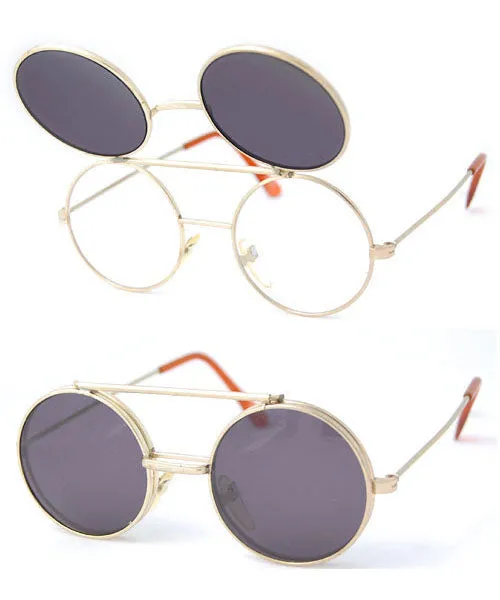 FLIP-POP Gold/SD 80s/90s Flip-Up Sunglasses
