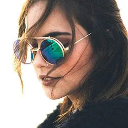 FLIP-SEA Gold/Aqua Flip-Up Sunglasses