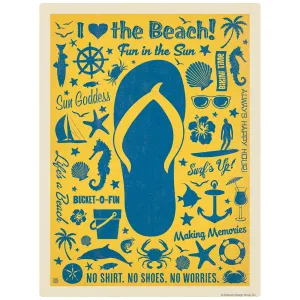 I Love the Beach Flip Flop Decal