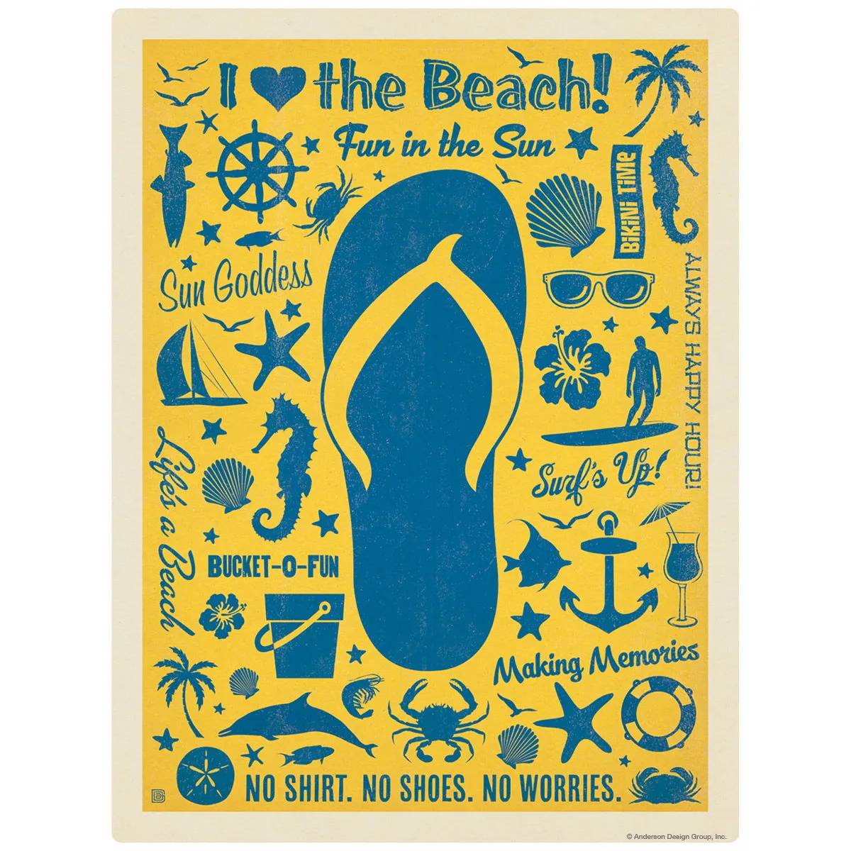 I Love the Beach Flip Flop Decal