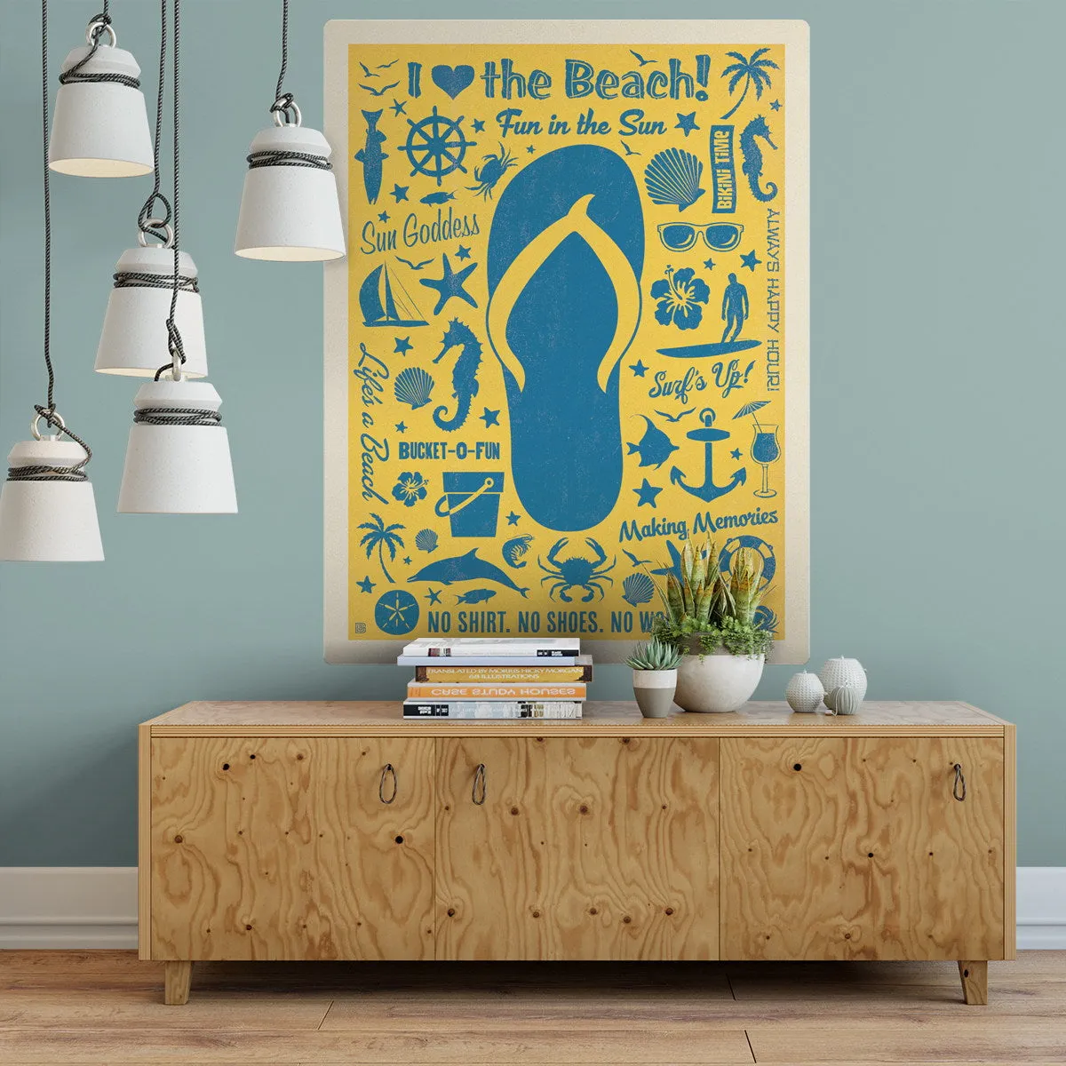 I Love the Beach Flip Flop Decal