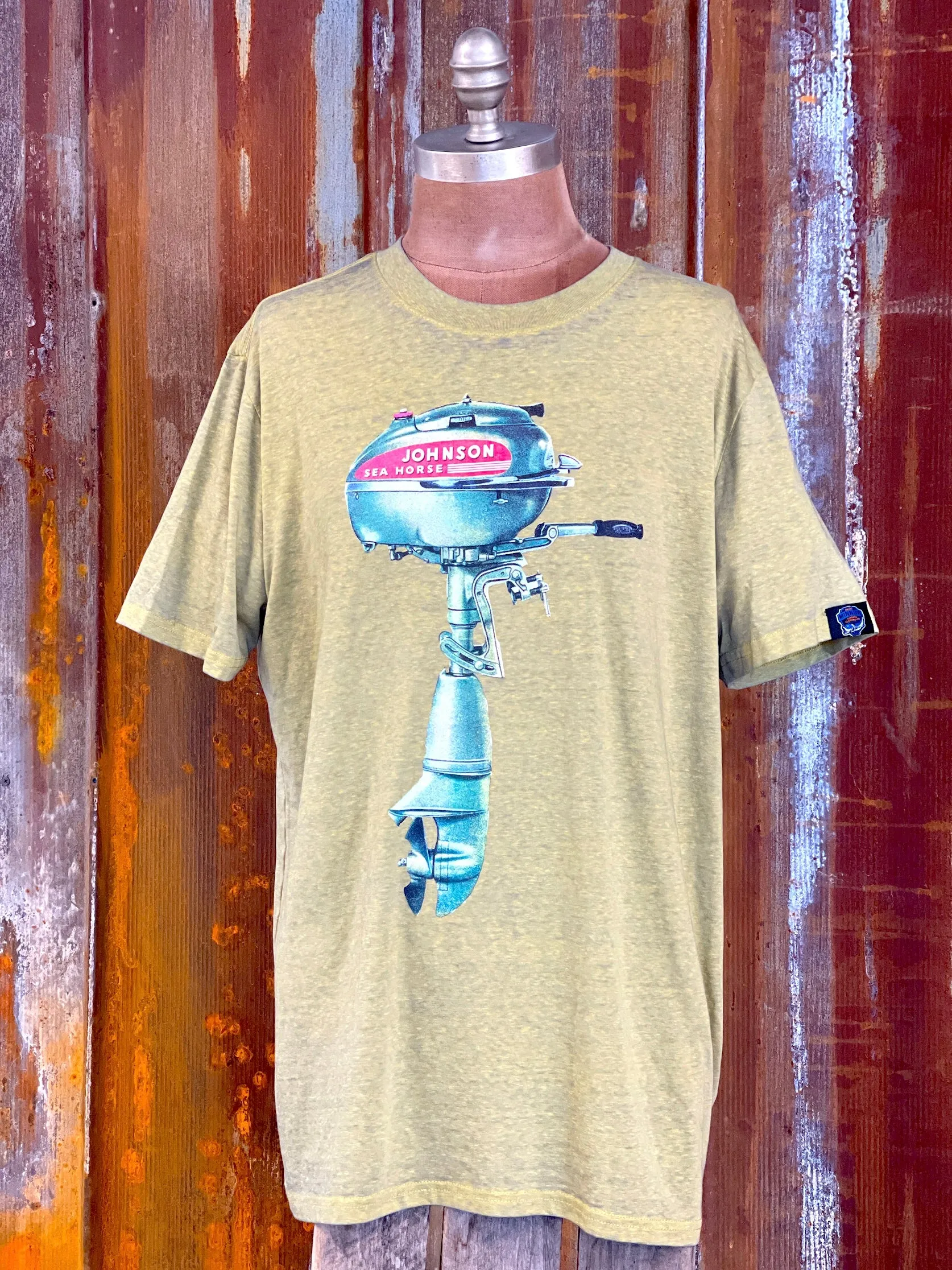 Johnson Outboard Vintage Motor LUXE tee- Sage Green
