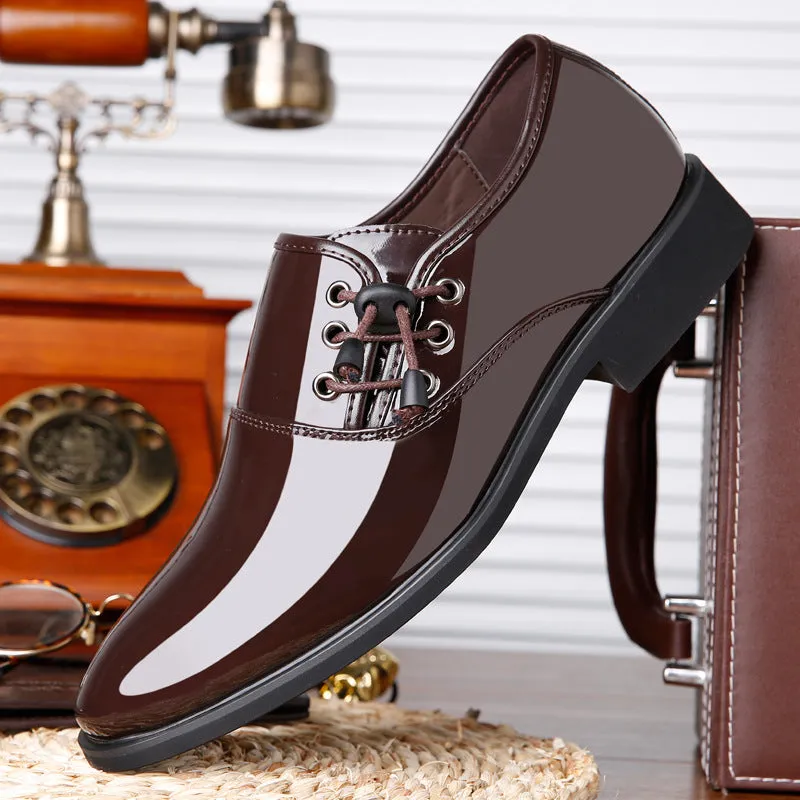 Lace-Up Leather Business Casual Shoes For Men - GlamzLife