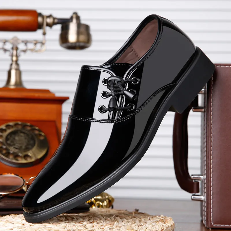 Lace-Up Leather Business Casual Shoes For Men - GlamzLife