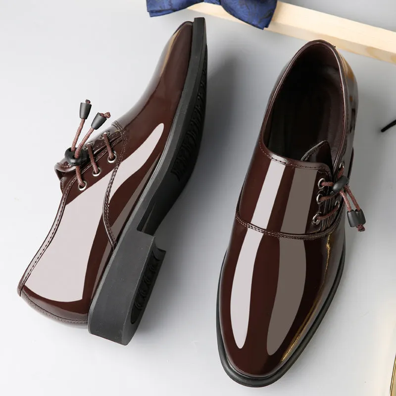 Lace-Up Leather Business Casual Shoes For Men - GlamzLife