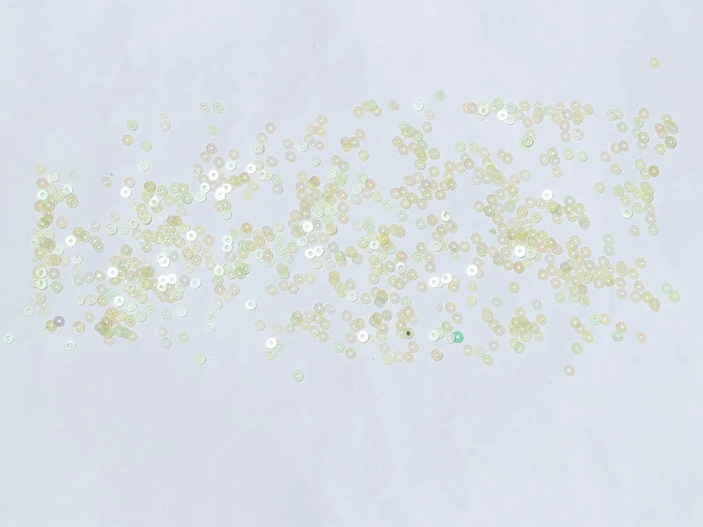 Light Yellow Transparent Flat Circular Plastic Sequins - 3 mm