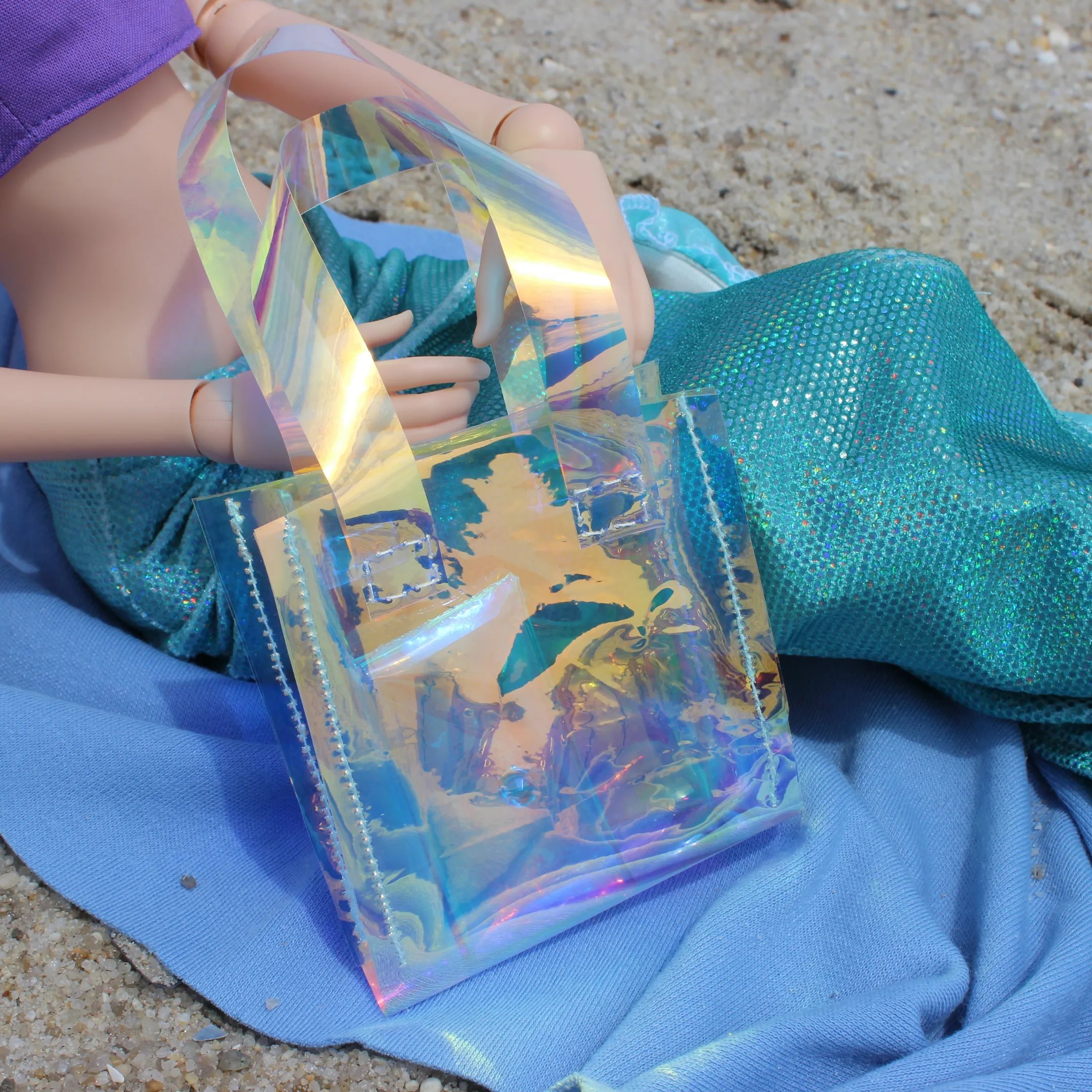 Mermaid Princessbound Iridescent Tote Bag and Clutch Set