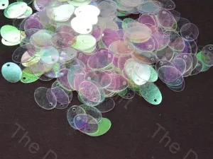 Oval Transparent Rainbow Sequins