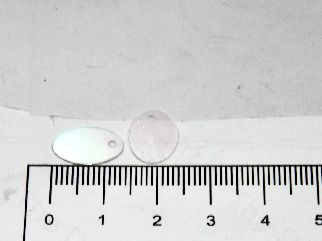 Oval Transparent Rainbow Sequins