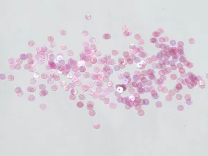 Pink Transparent Flat Circular Plastic Sequins- 6 mm