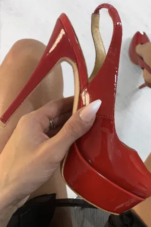 Rachael - Red Sling back heel
