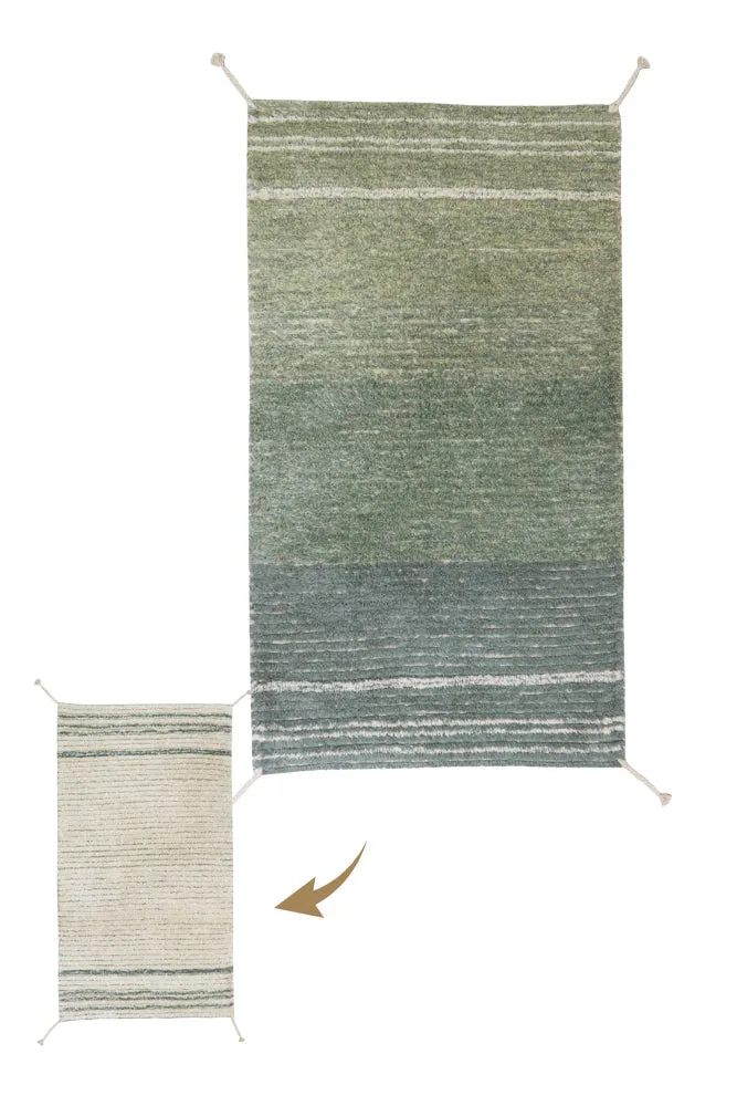 REVERSIBLE WASHABLE RUG TWIN VINTAGE BLUE
