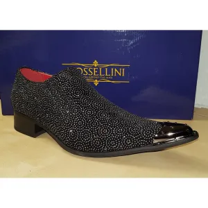 Rossellini Benitez Metal Toe Winkle Pickers Black Carlo Print Slip on Shoes