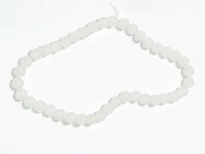 White Transparent Circular Plastic Beads - 10 mm